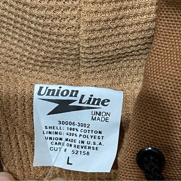 Vintage Union Line Mens Canvas Shop Hoodie Work Wear Jacket sz L Union Made USA - Picture 8 of 8